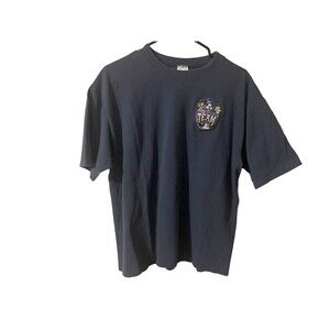 Vintage Disney Team Mickey And Friends Embroidered Shirt Size Large Blue RARE